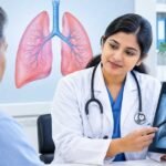 Pulmonologist in Lake Town IS SHOWING X-RAY REPORTS TO THE PATIENT